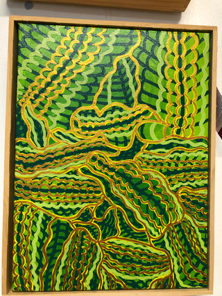 Crocodile Skin Fern - Peter Hughes painting