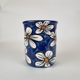 Utensil Holder White Flower