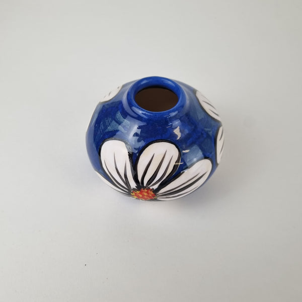 White Flower  Round - Small Vase
