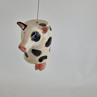 Wind Chime Animal - White Spotty Cow