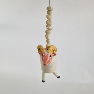 Wind Chime Animal - White Ram