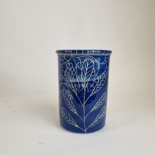 Utensil Holder - Blue & White