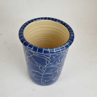 Utensil Holder - Blue & White