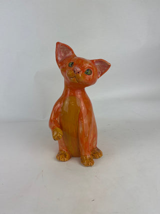 Animal Sculpture - Ginger Cat Autumn