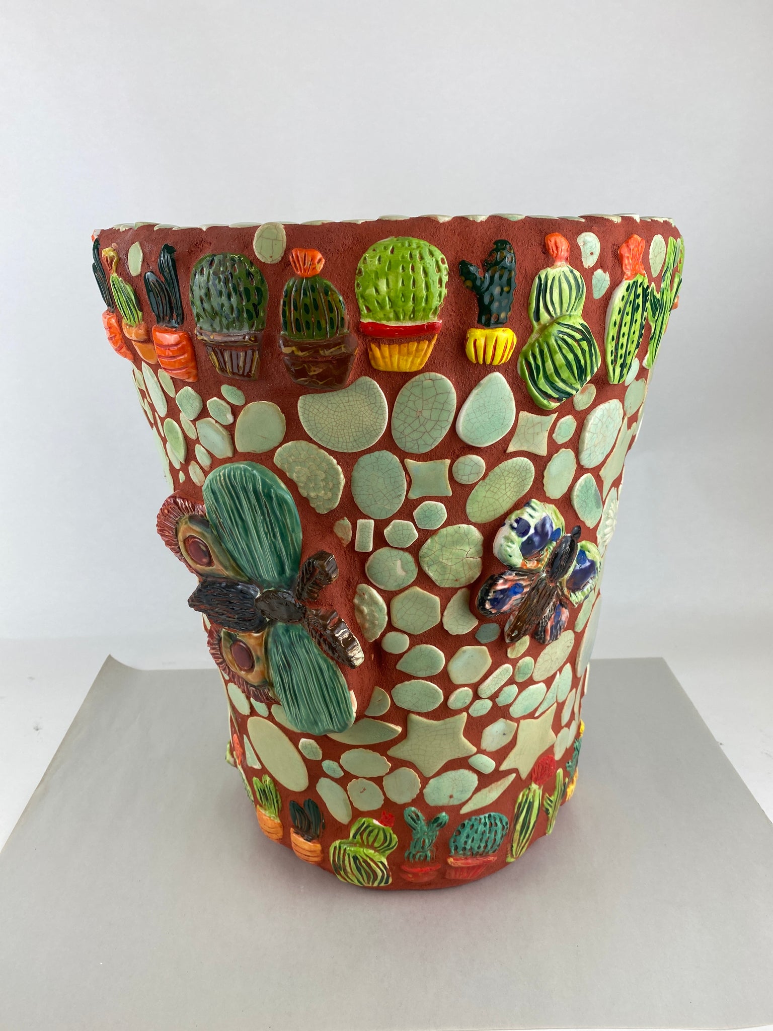 Mosaic Planter - Cactus Butterfly