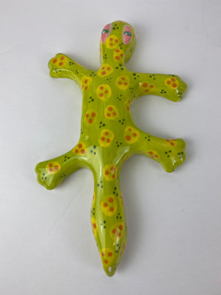 Wall gecko lg - Green with yellow spots