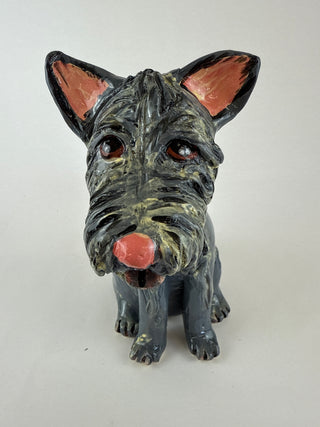 Animal Sculpture - Grey Cream Dog