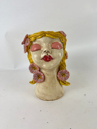 Head Planter - Yellow braids