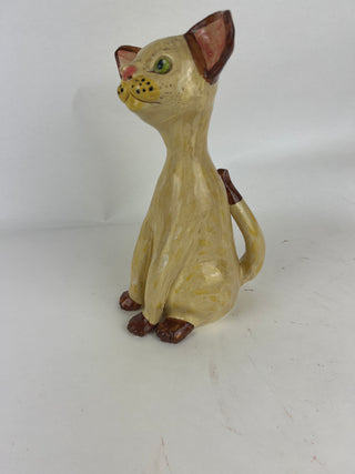 Animal Sculpture - Cream Cat Chai