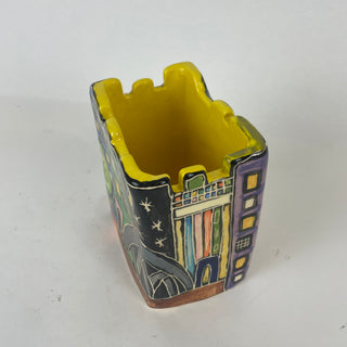 Rectangular vase - cityscape