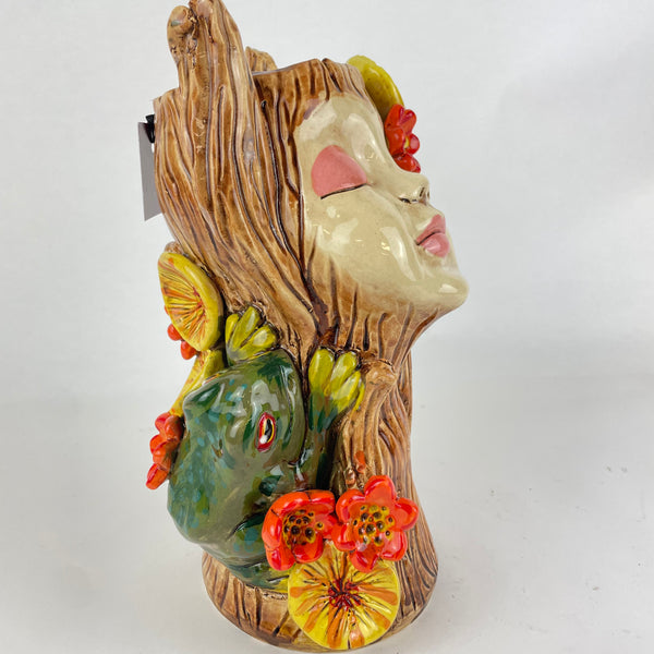 Head Planter  - tree with frog 2