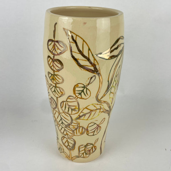 Vase tall carved luster