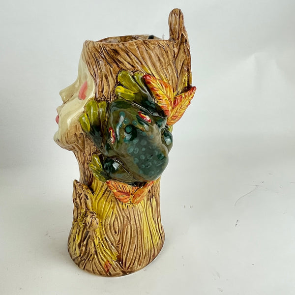 Head Planter  - tree with frog 1