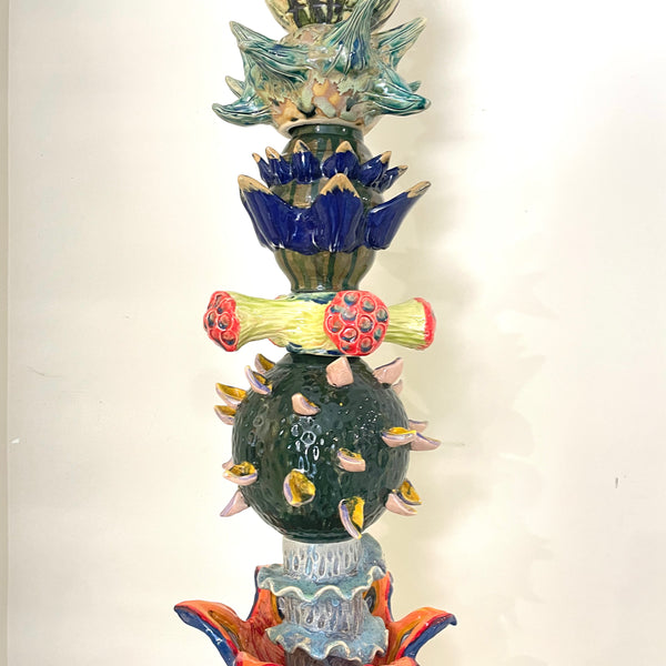 Totem pole-spikey top with rainforest beads