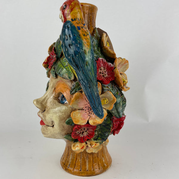 Head vase double face - parrot