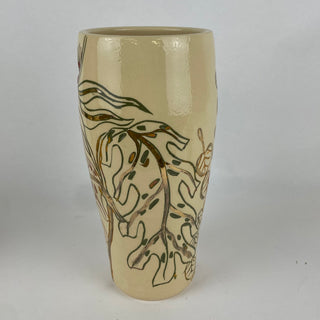 Vase tall carved luster