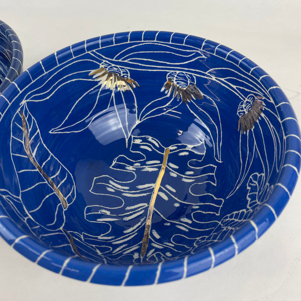 Salad Bowl- Blue and White