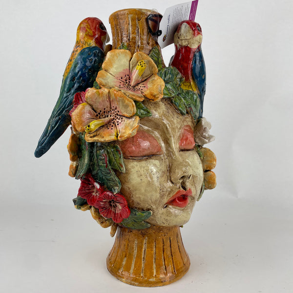 Head vase double face - parrot