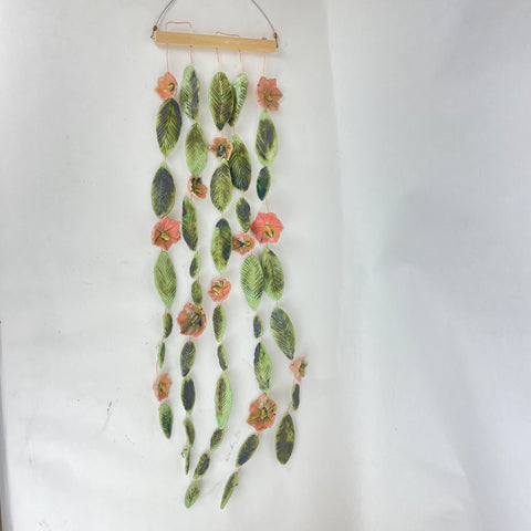 Hanging flower curtain-pink and green