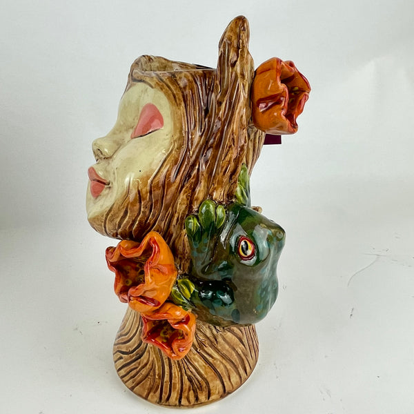 Head Planter  - tree with frog 3