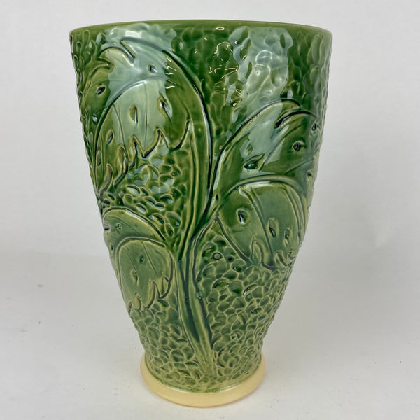 Vase- Monstera green glaze