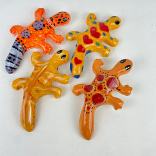 Wall gecko small - assorted orange